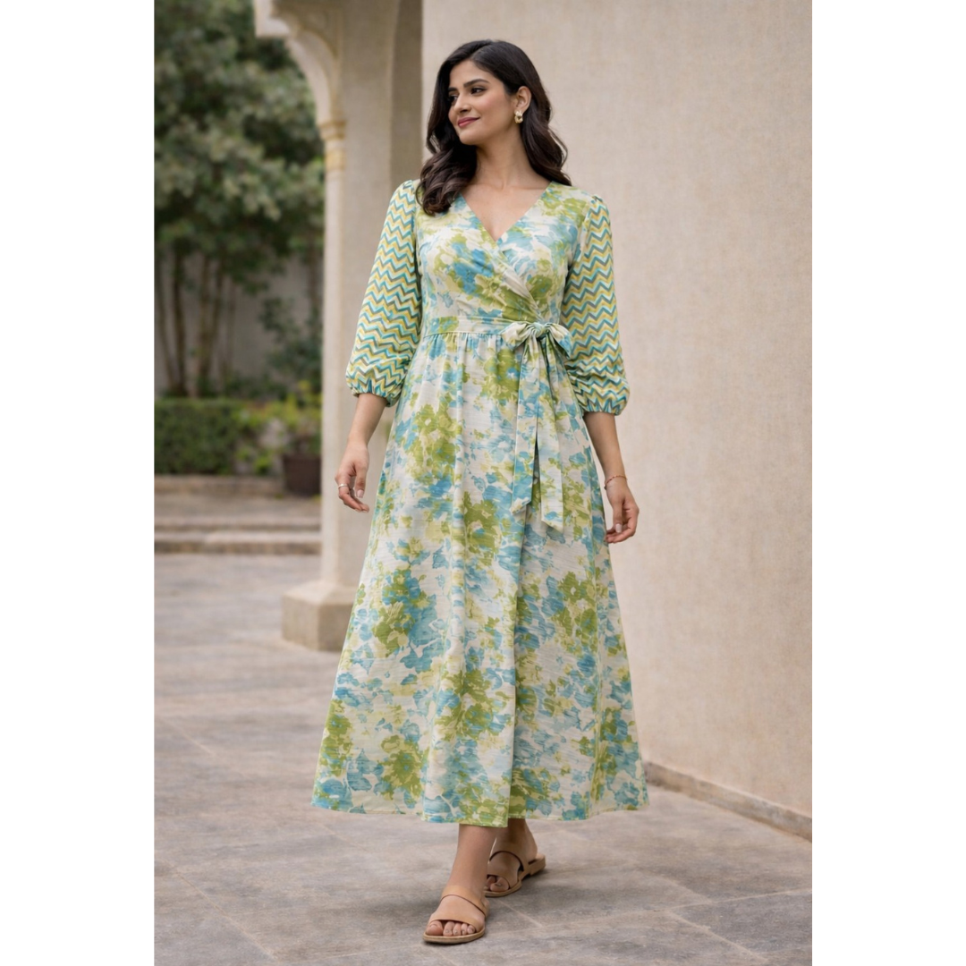 Mint Meadow Floral Cotton Set