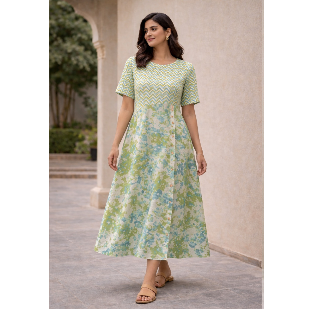 Mint Meadow Floral Cotton Set
